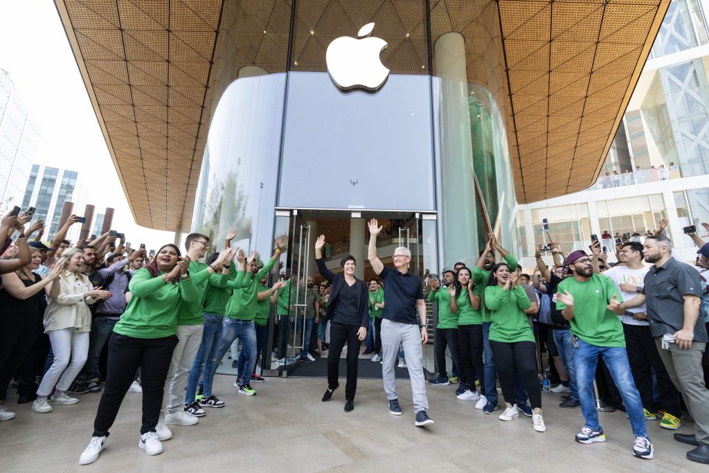 Apple BKC — the company's first store in India. Photo from Tim Cook's X.com